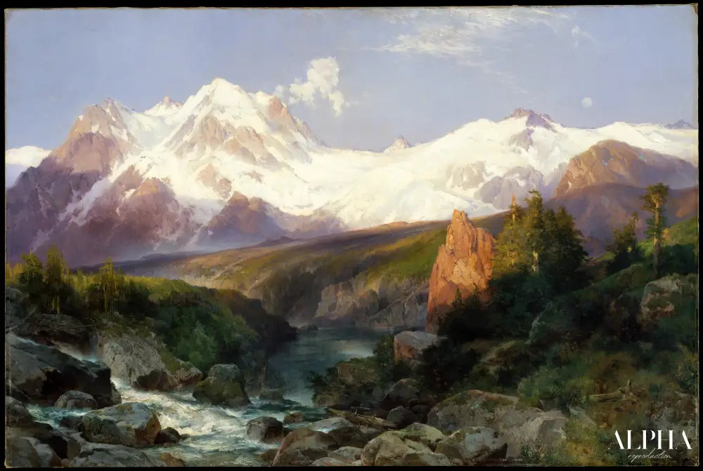 La chaîne Teton - Thomas Moran - Reproductions de tableaux et peintures haut de gamme