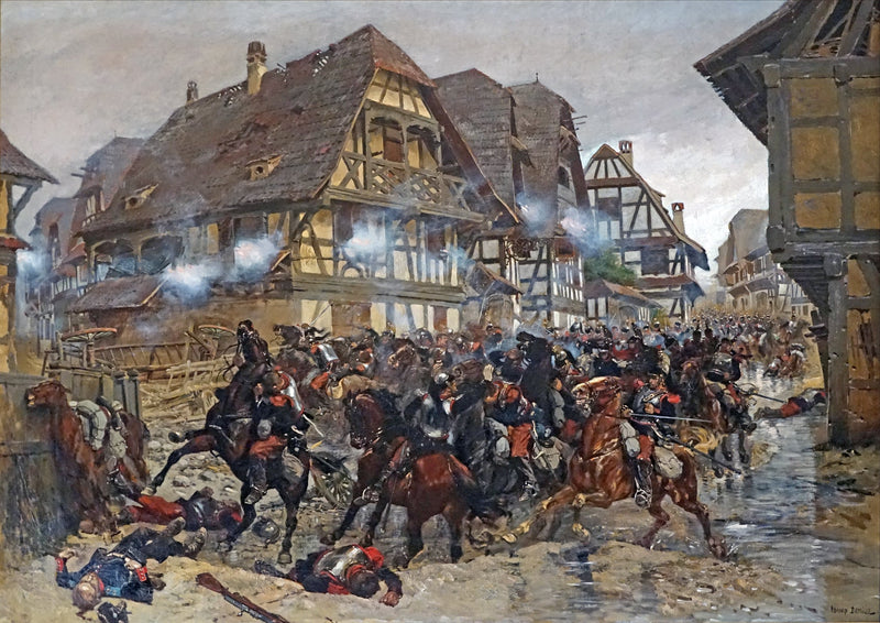 La charge du 9ème régiment de cuirassiers nel villaggio di Morsbronn - Édouard Detaille