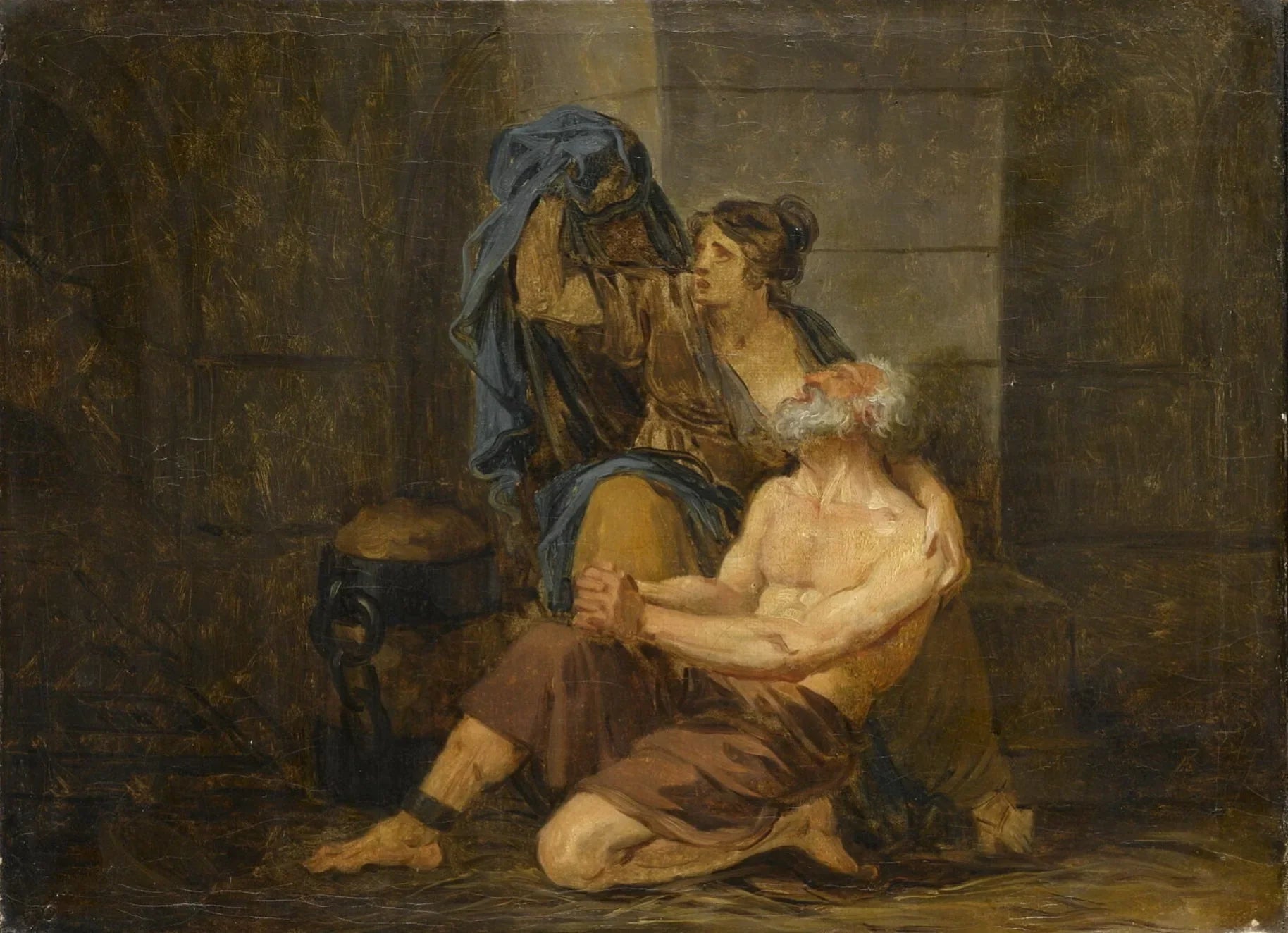 La Charité romaine : Cimone et son père. - Jean-Baptiste Greuze image 1 copie de tableau peinte à la main