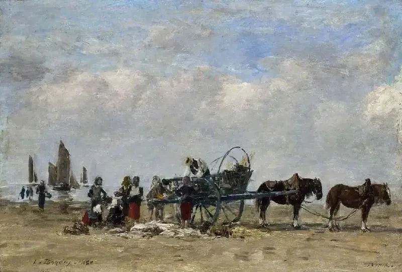 Il carretto dei pesci, Berck - Eugène Boudin