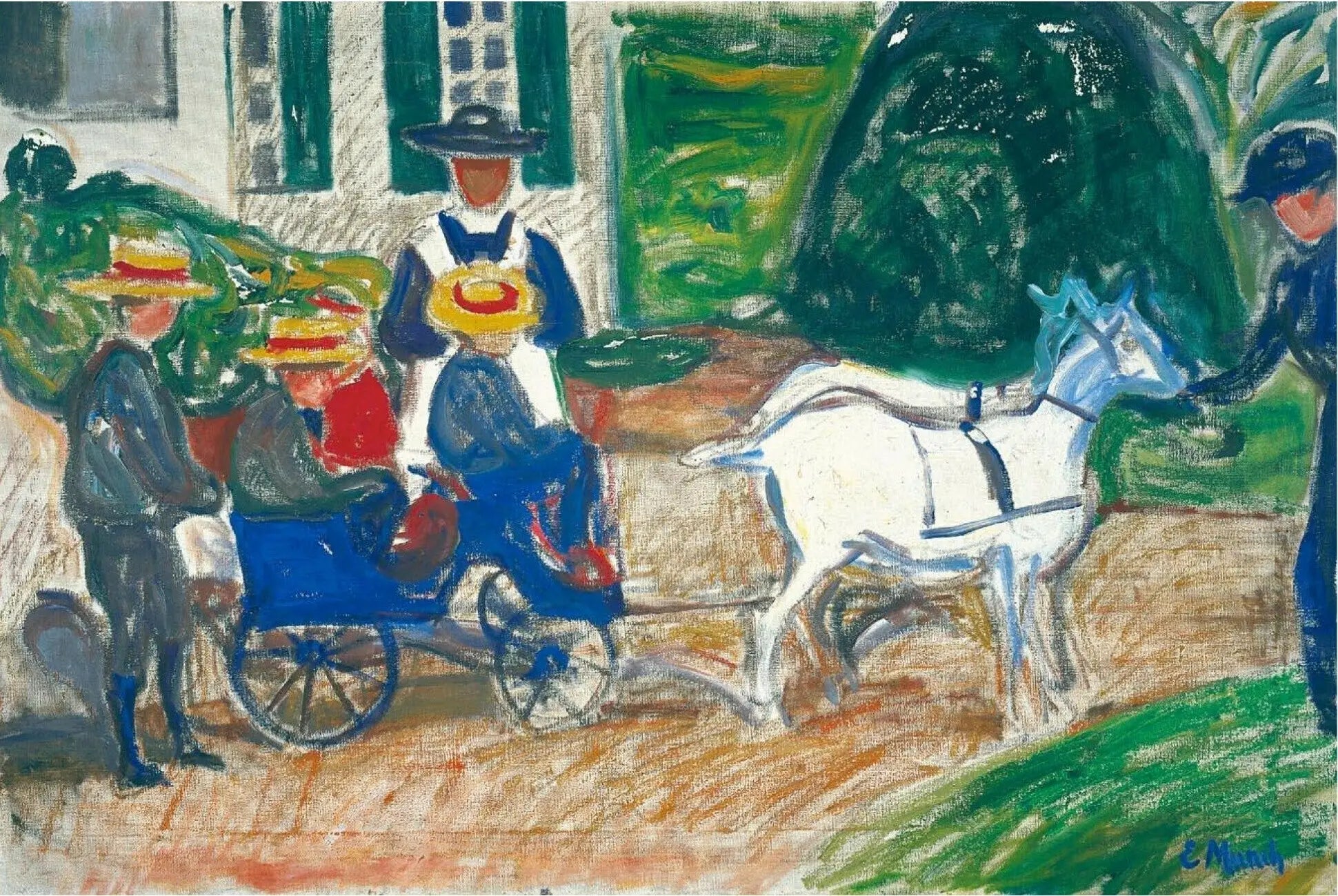 Reproduction du tableau « La Charrette aux chèvres - Edvard Munch » par Alpha Reproduction en peinture à l’huile