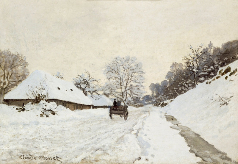 La Carrozza. Strada sotto la neve a Honfleur - Claude Monet