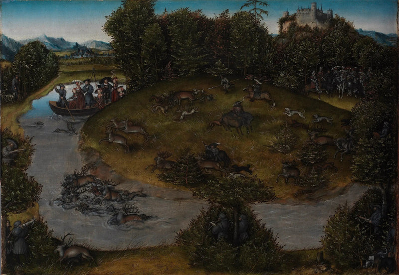 La caccia al cervo dell'elettore Federico il Saggio (1463-1525) di Sassonia - Lucas Cranach il Vecchio