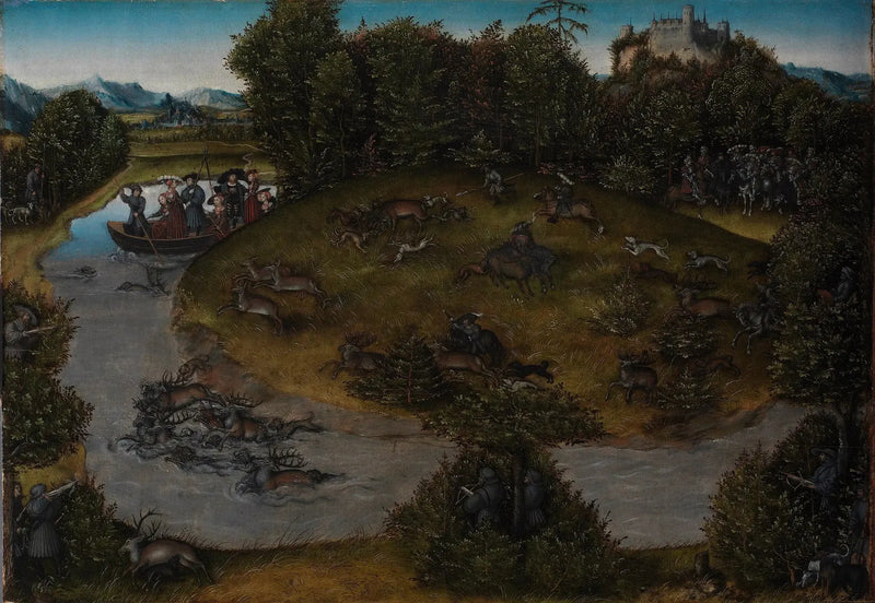 La caccia al cervo dell'elettore Federico il Saggio (1463-1525) di Sassonia - Lucas Cranach il Vecchio