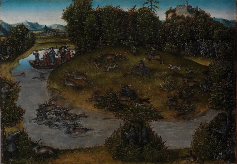 La caccia al cervo dell'elettore Federico il Saggio (1463-1525) di Sassonia - Lucas Cranach il Vecchio