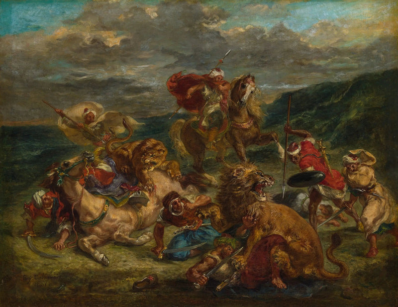 La Caccia al leone - Eugène Delacroix