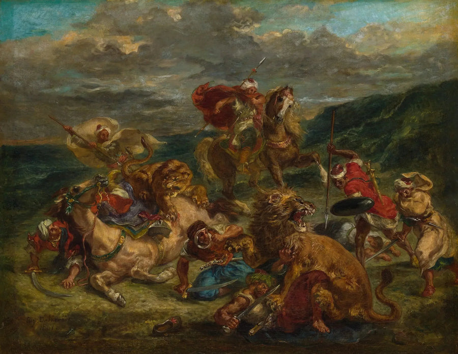 La Caccia al leone - Eugène Delacroix