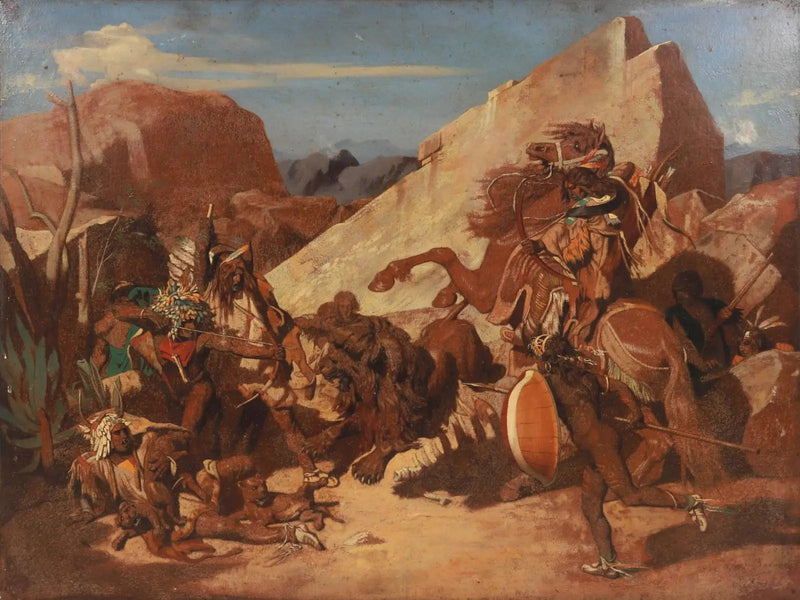 La Caccia ai leoni presso gli Indiani - Jean-Léon Gérôme