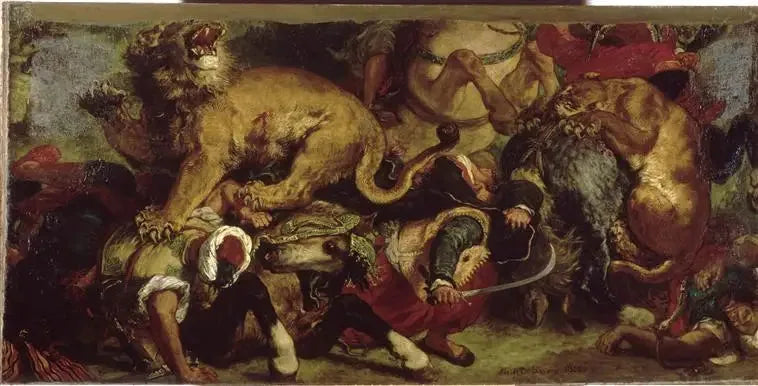 La Caccia ai leoni - Eugène Delacroix
