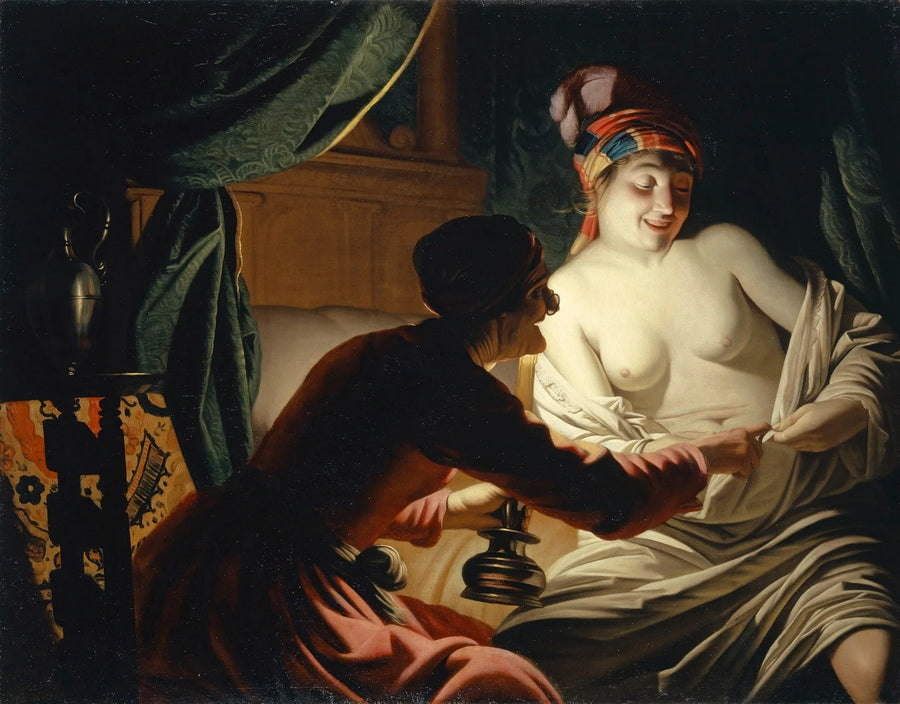 La caccia alle pulci alla luce di una candela - Gerrit van Honthorst