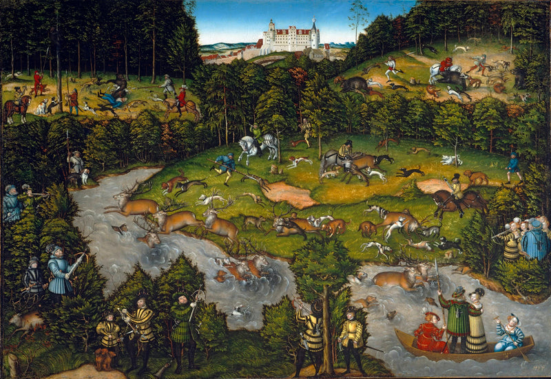 La caccia vicino al Castello Hartenfels - Lucas Cranach il Vecchio