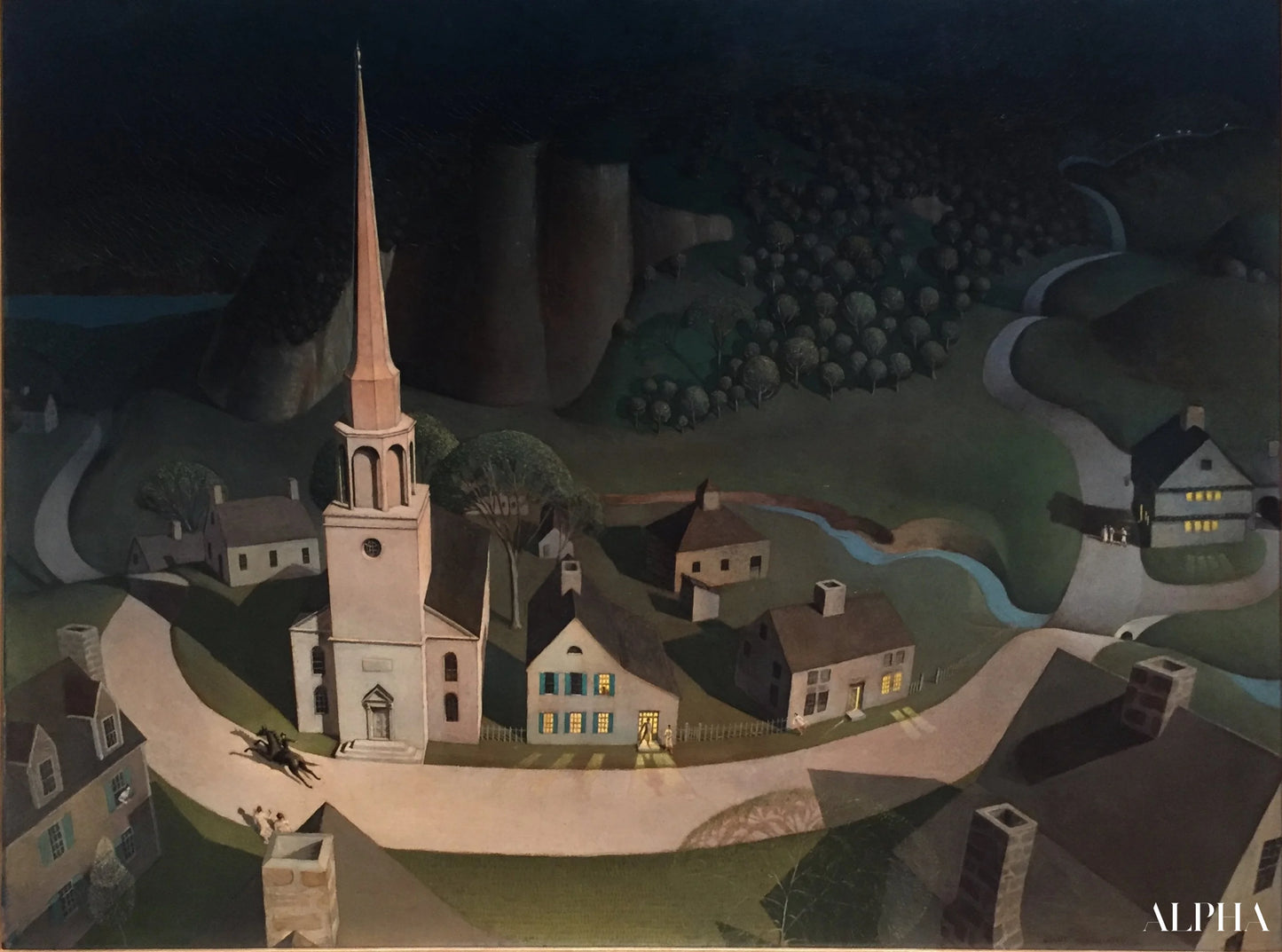 La cavalcata di mezzanotte di Paul Revere - Grant Wood - Riproduzioni di quadri e dipinti di alta qualità