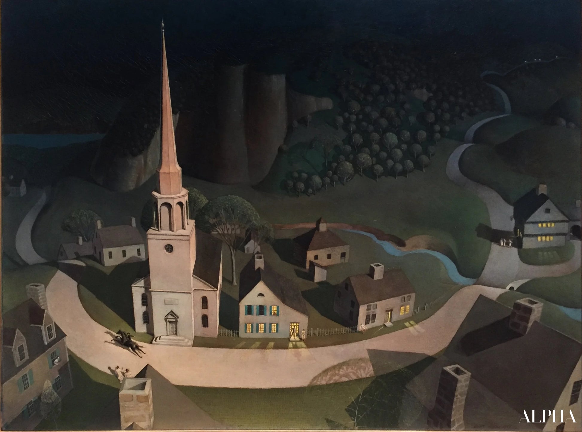 La cavalcata di mezzanotte di Paul Revere - Grant Wood - Riproduzioni di quadri e dipinti di alta qualità
