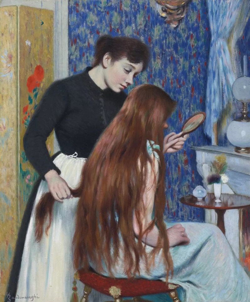 La coiffure - Federico Zandomeneghi image 1 copie peinte à la main à l’huile