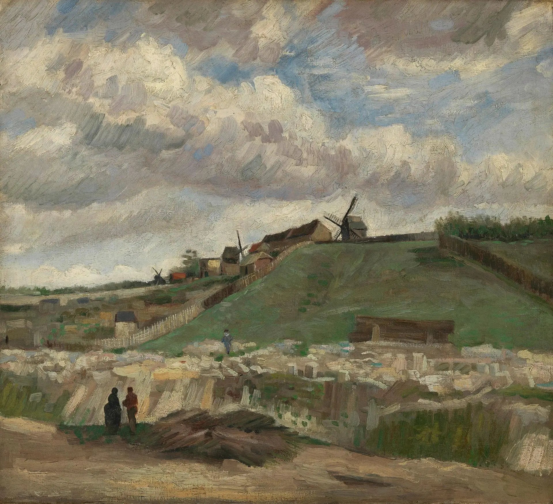 Reproduction du tableau « La colline de Montmartre avec la carrière de pierre - Vincent van Gogh » par Alpha Reproduction en peinture à l’huile