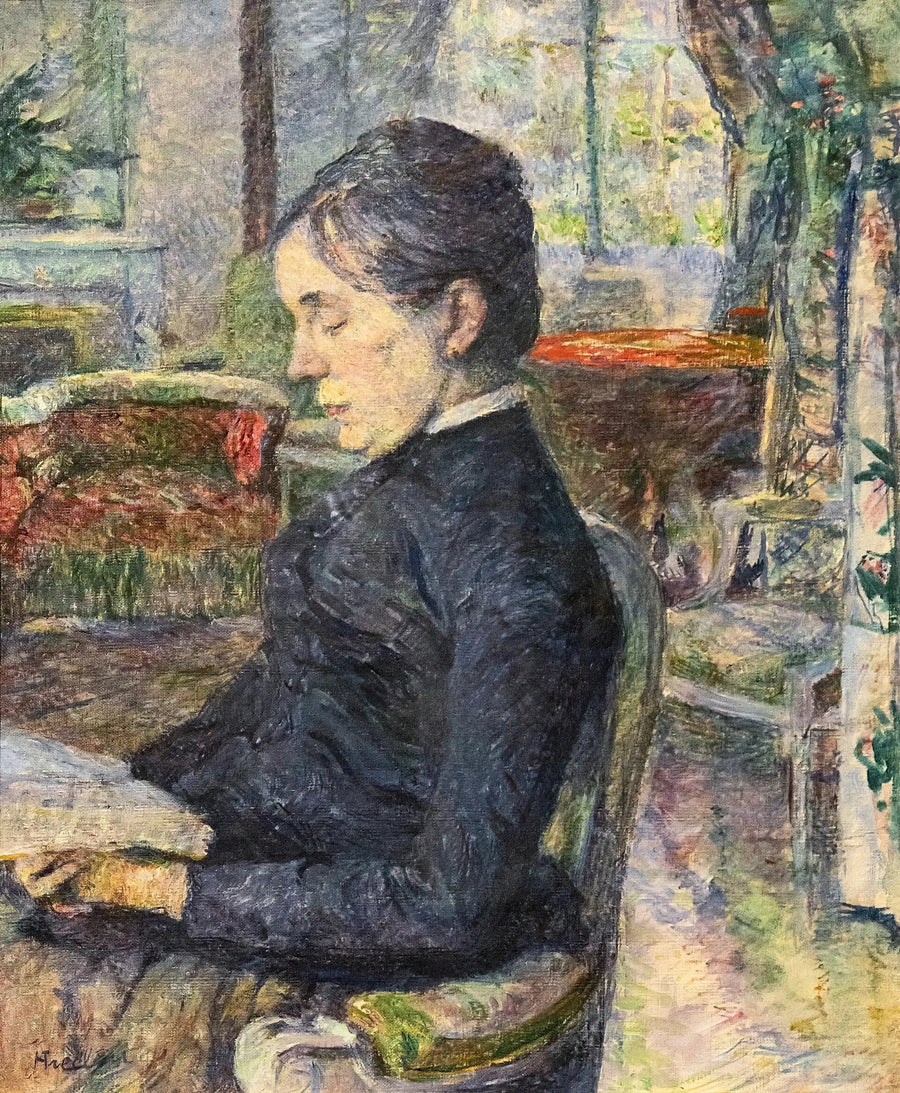 La Contessa Adèle di Toulouse-Lautrec nel salotto del Castello di Malromé - Henri de Toulouse-Lautrec