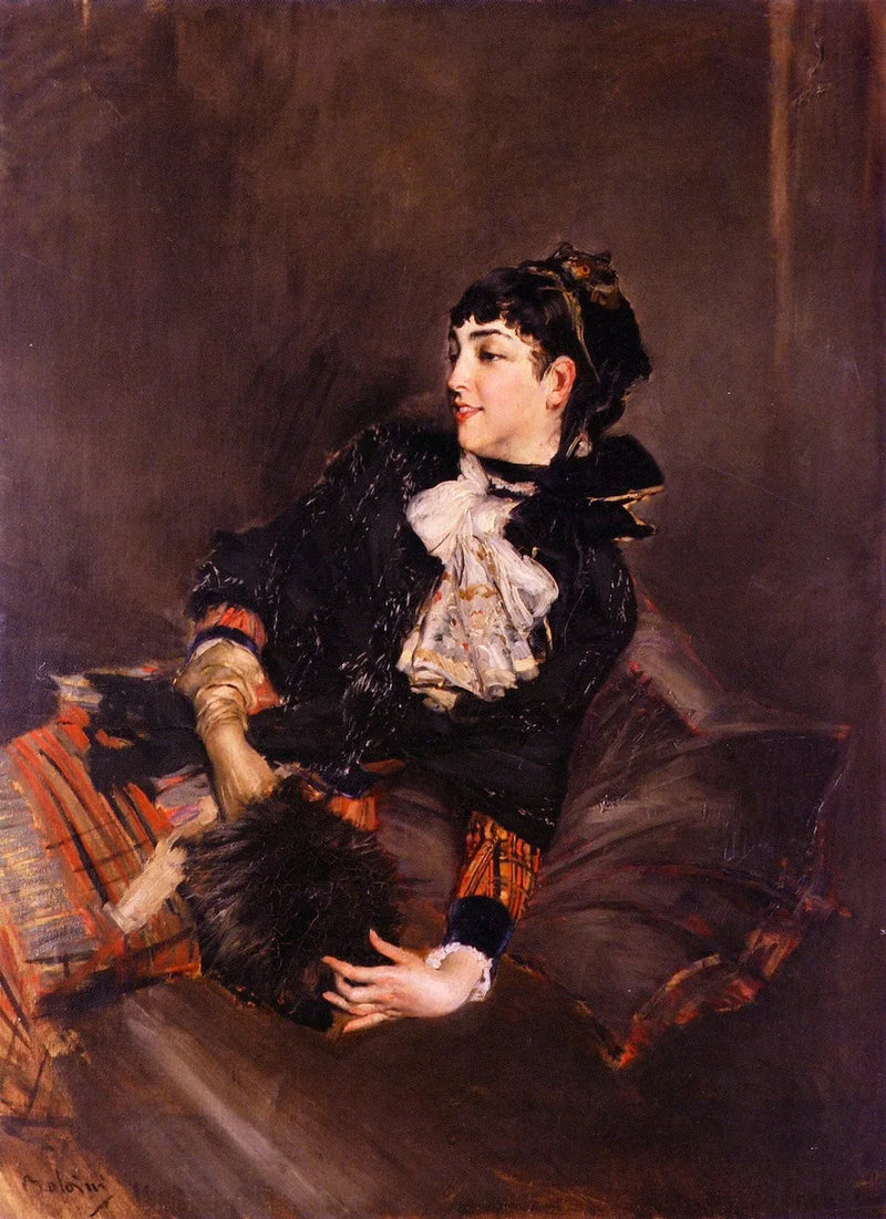 La contessa Gabrielle de Rasty su un divano - Giovanni Boldini