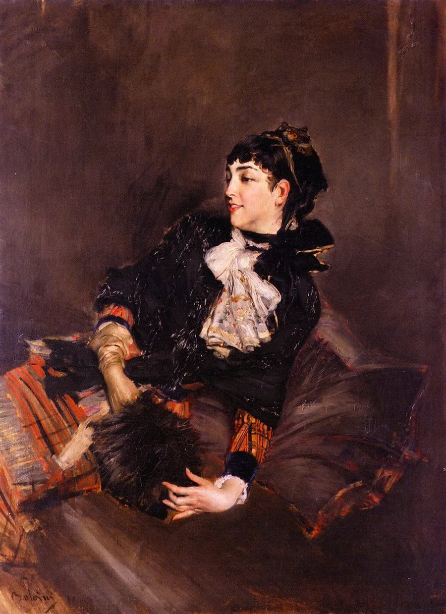 La contessa Gabrielle de Rasty su un divano - Giovanni Boldini