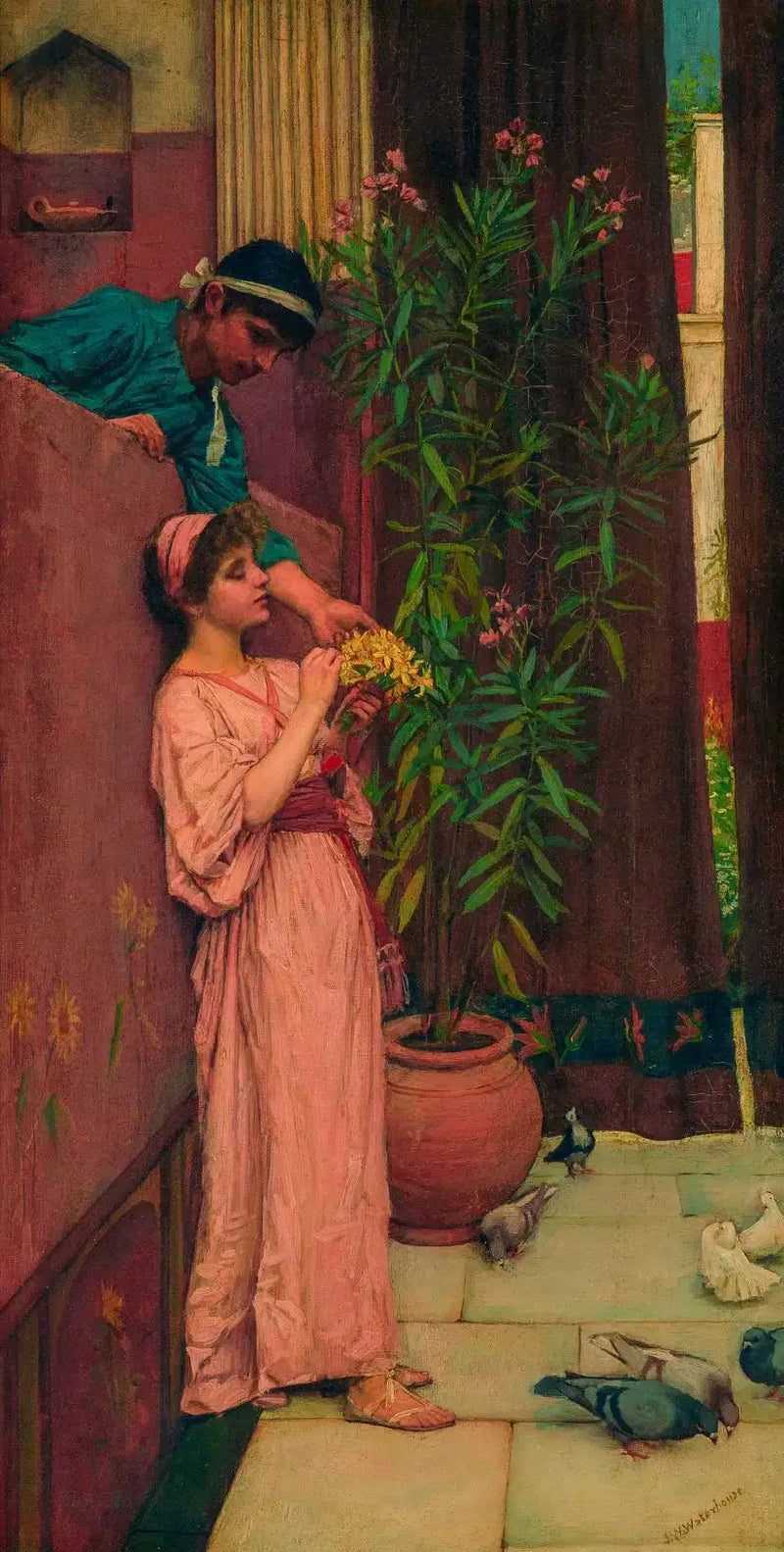 La corte / Le offerte dolci - John William Waterhouse