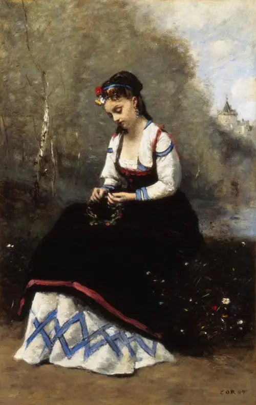 La couronne de fleurs - Jean-Baptiste Camille Corot - Alpha Reproduction
