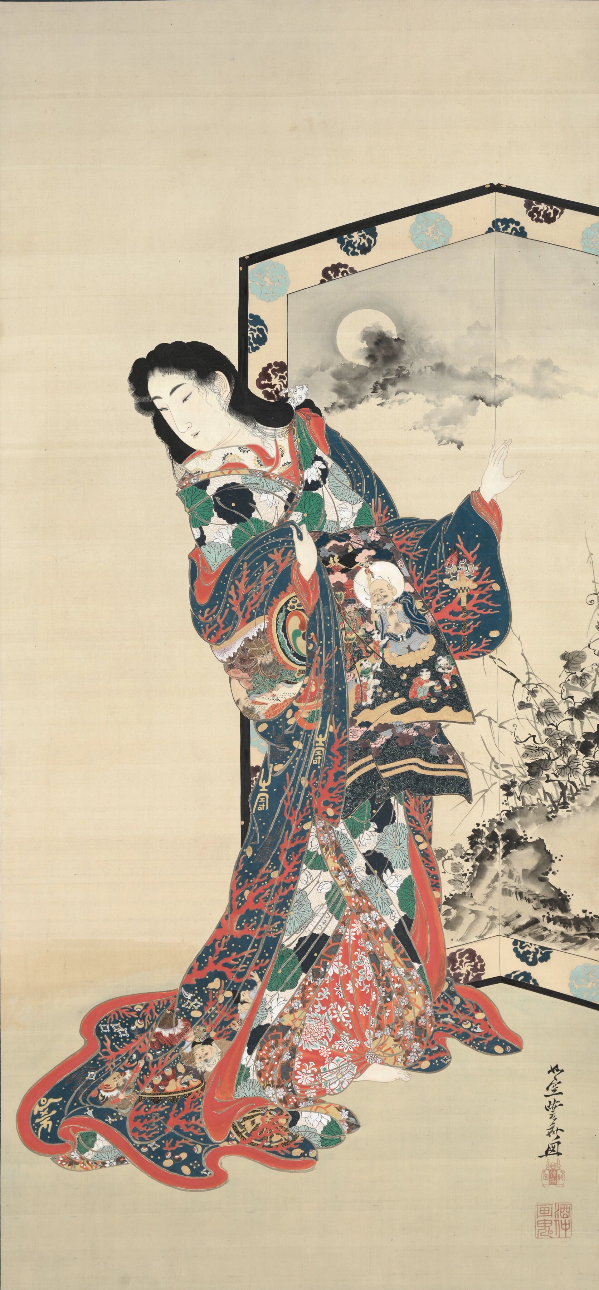 La Courtisane de l’enfer, Kawanabe Kyōsai, 1870