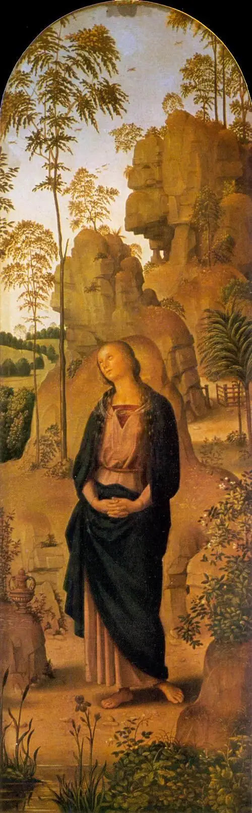 La Crocifissione con la Vergine, san Giovanni, san Girolamo e santa Maria Maddalena [pannello di destra] - Pietro Perugino