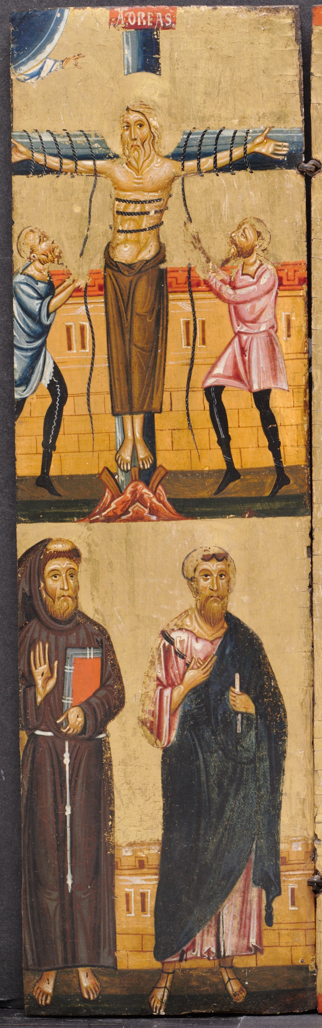 La Crucifixion de saint André avec saint François et saint Paul en dessous - Berlinghiero Berlinghieri - Alpha