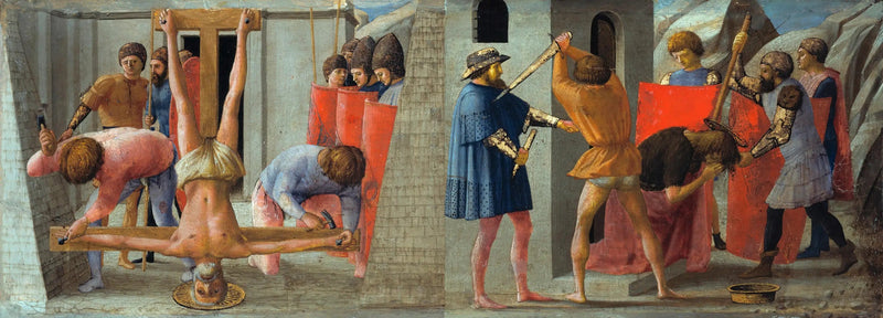 La Crocifissione di San Pietro e la Decapitazione di San Giovanni Battista - Masaccio