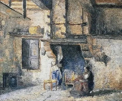 La cucina della casa Piette, Montfoucault - Camille Pissarro