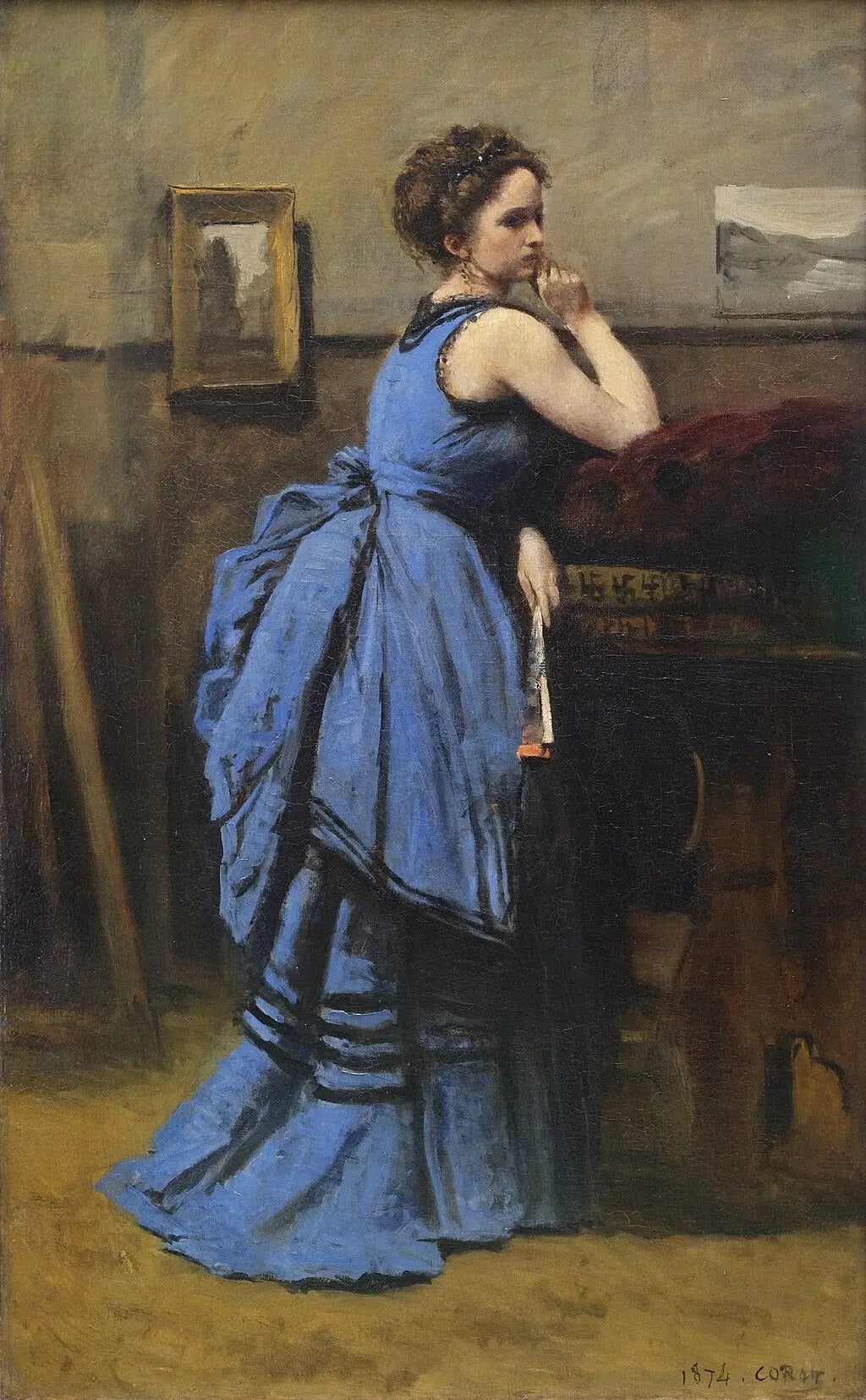 La Dame en bleu - Jean-Baptiste Camille Corot - Alpha Reproduction