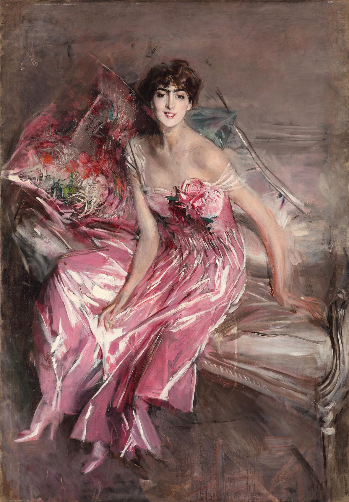 La Dame en rose - Giovanni Boldini image 1 reproduction d’œuvre d’art à l’huile