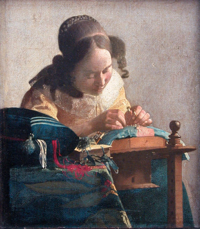 Reproduction du tableau « La Dentellière - Johannes Vermeer » par Alpha Reproduction en peinture à l’huile