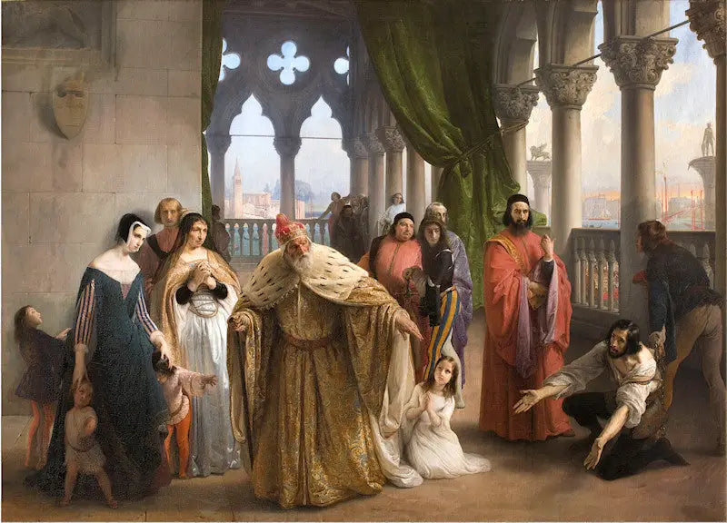 L'ultima riunione tra Jacopo Foscari e la sua famiglia prima dell'esilio - Francesco Hayez