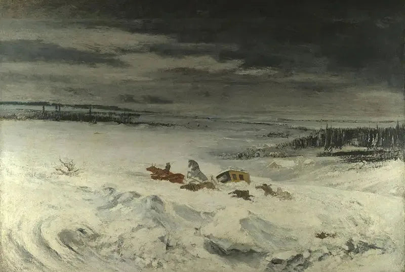 La diligenza nella neve - Gustave Courbet