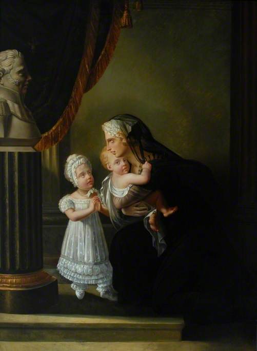 La duchesse de Berri et ses deux enfants priant devant un buste de son mari - François Gérard - Alpha Reproduction