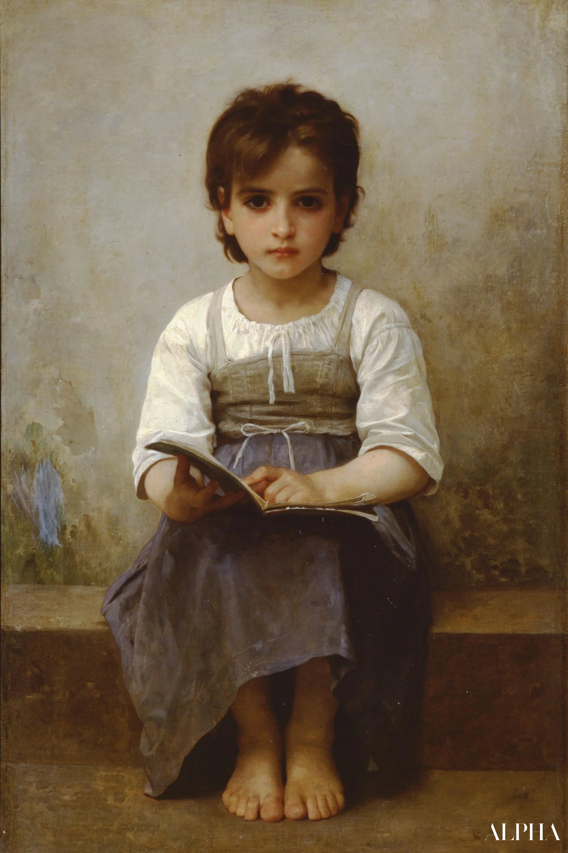 La dure leçon - William Bouguereau - Reproductions de tableaux et peintures haut de gamme