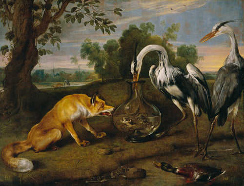 La fable du renard et du héron - Frans Snyders image 1 reproduction de peinture à l’huile