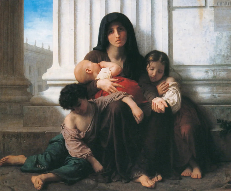 La famiglia indigente (riduzione) - Bouguereau