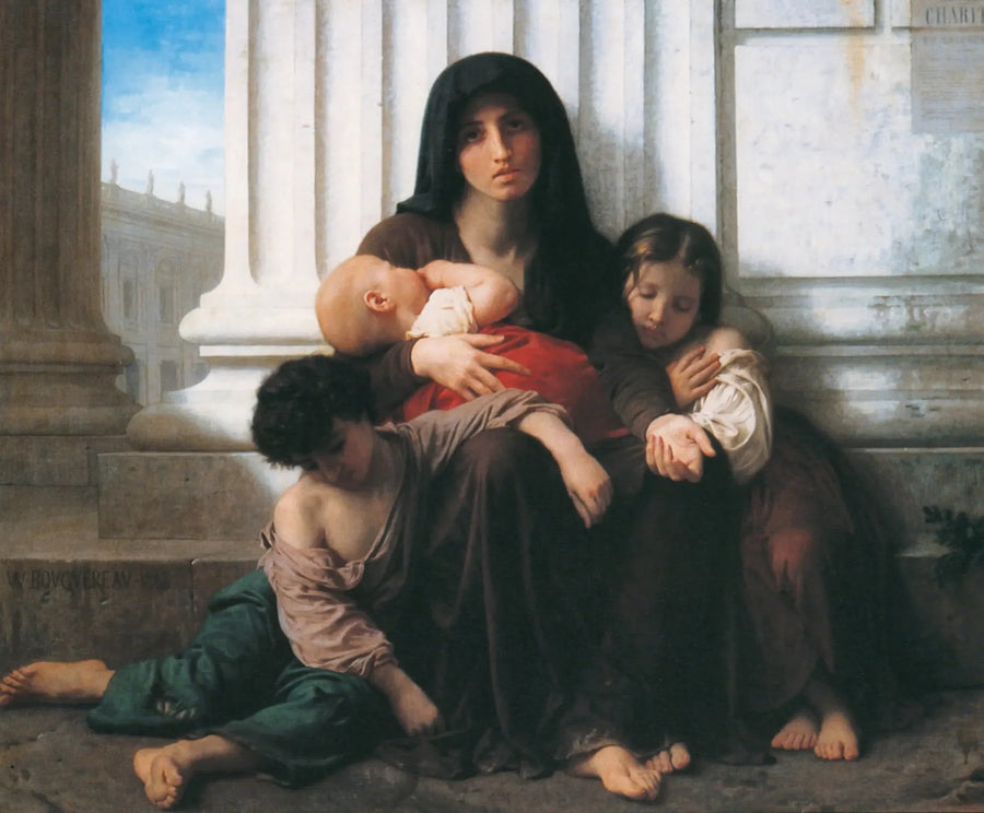 La famiglia indigente (riduzione) - Bouguereau