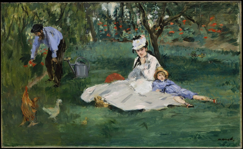 La famiglia Monet nel loro giardino ad Argenteuil - Édouard Manet