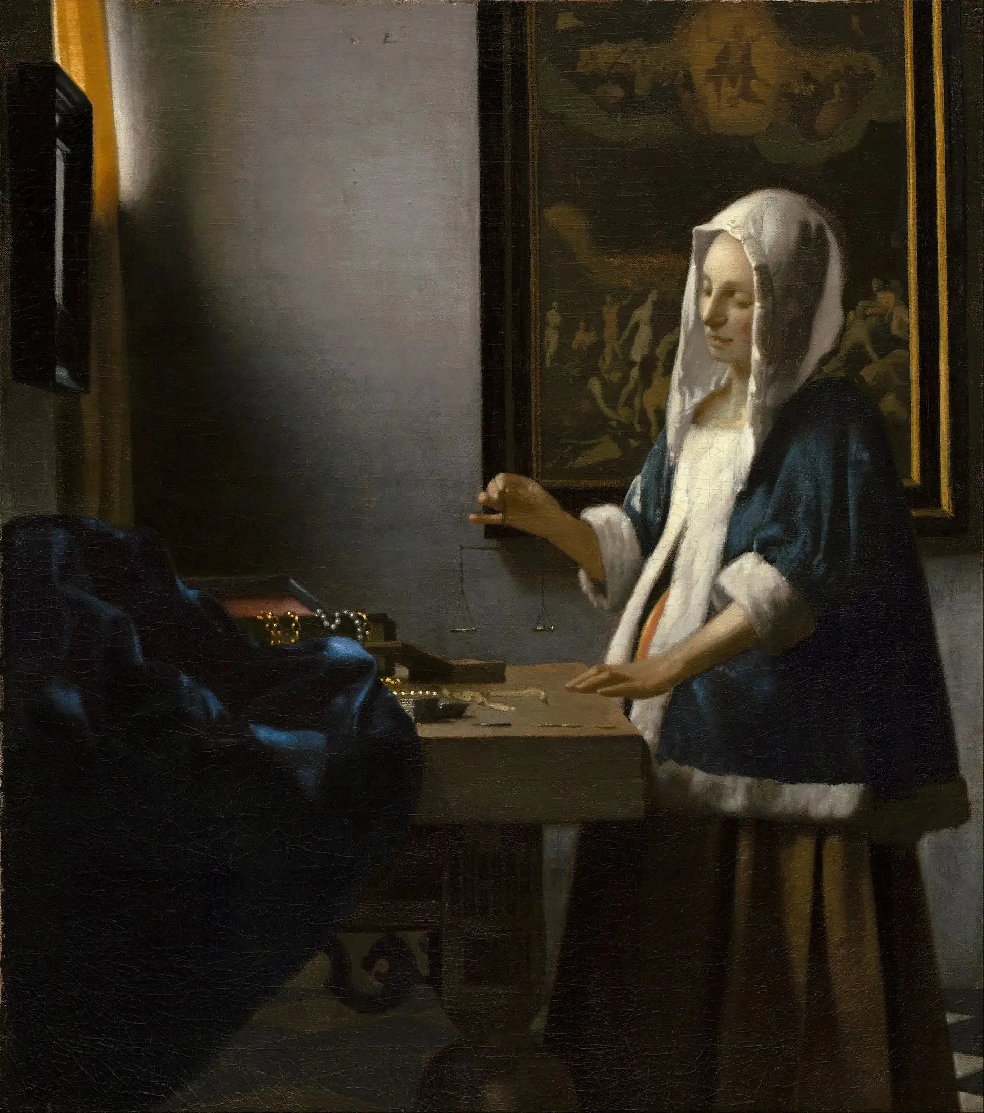 La Femme à la balance - Johannes Vermeer image 1 tableau peint à l’huile sur toile
