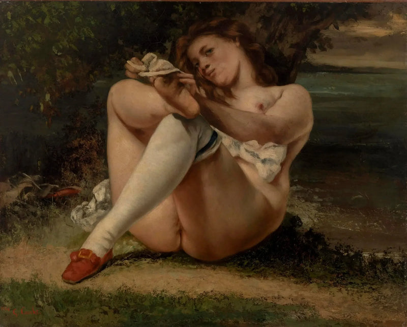 La donna con le calze bianche - Gustave Courbet