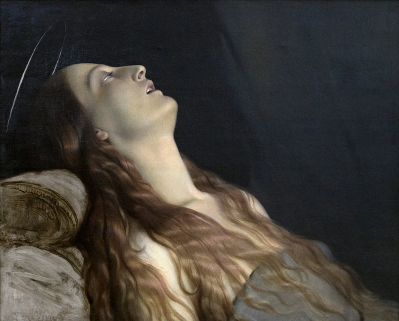 La donna dell'artista, Louise Vernet, sul suo letto di morte - Paul Delaroche