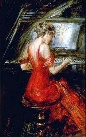 La donna in rosso - Giovanni Boldini