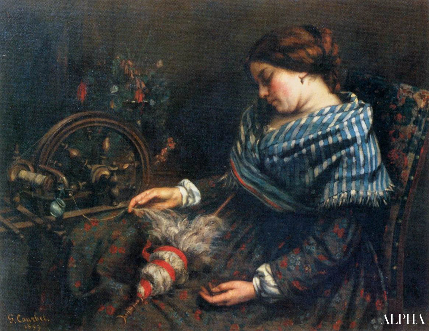 La Filatrice addormentata - Gustave Courbet - Riproduzioni di quadri e dipinti di alta gamma