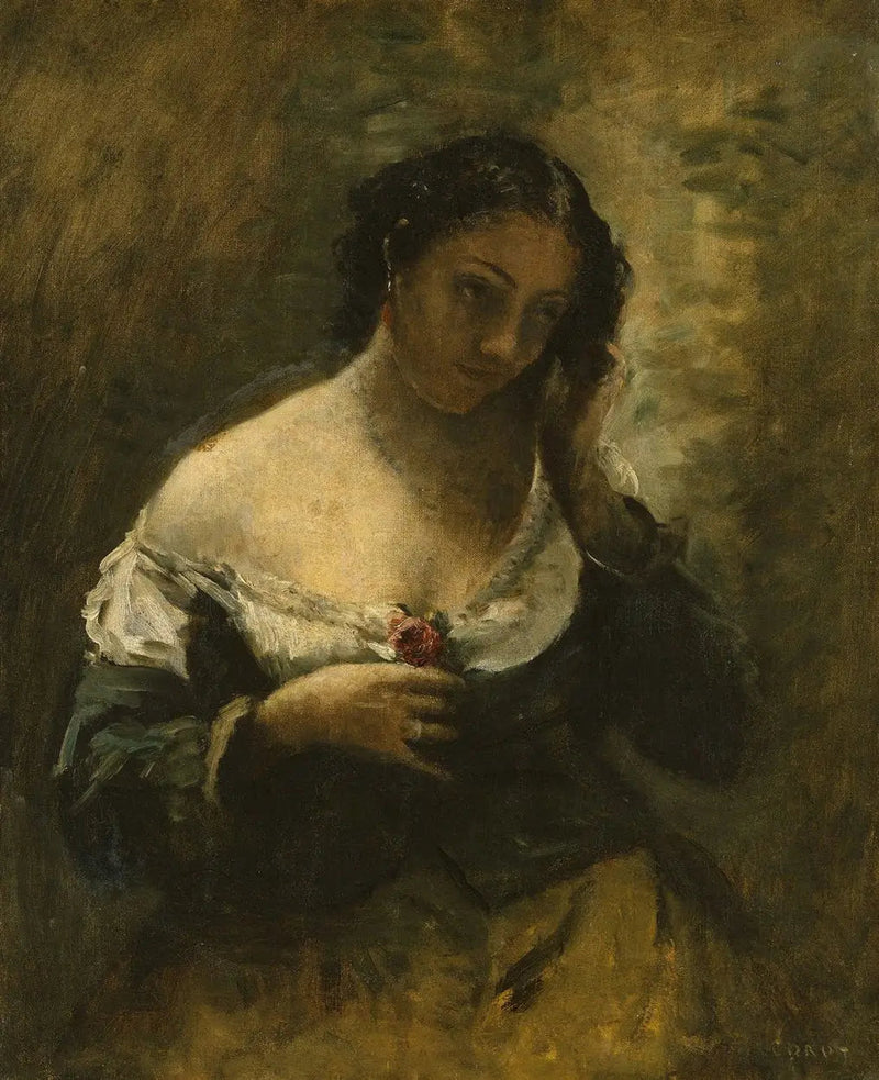 La fille à la rosa - Jean-Baptiste Camille Corot