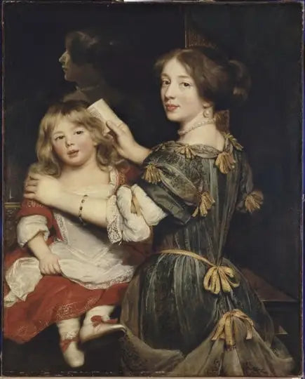 La fille aînée dell'artista che acconcia suo fratello - Claude Lefèbvre