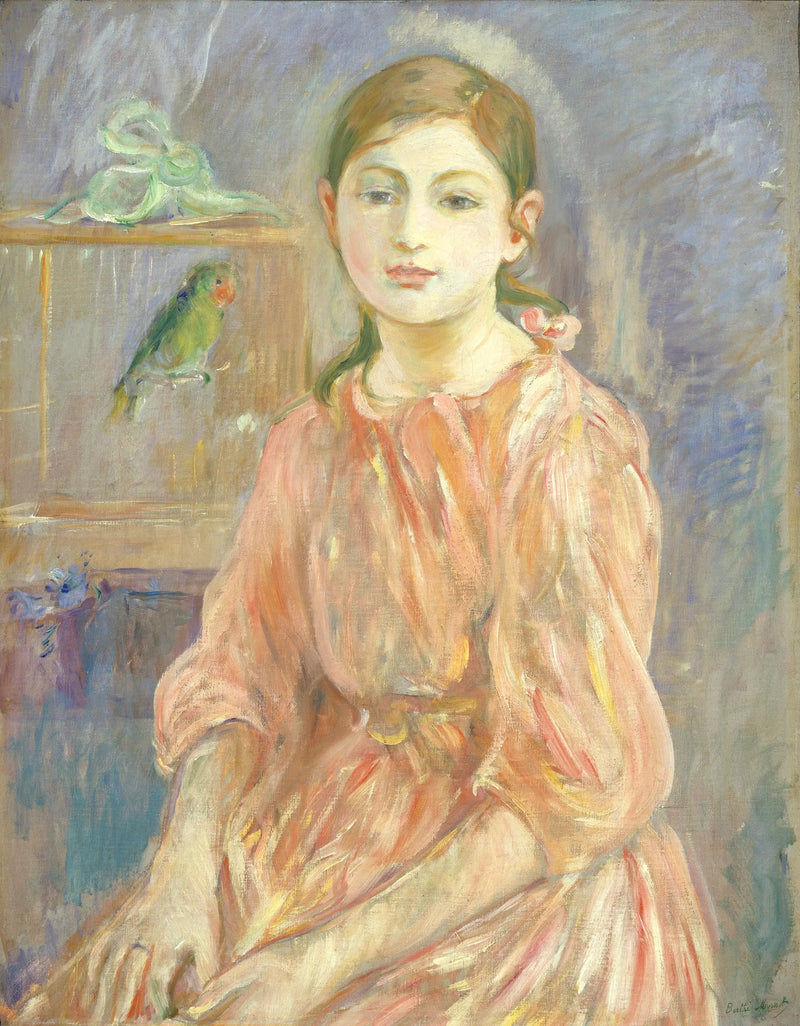 La ragazza dell'artista con un pappagallo - Berthe Morisot