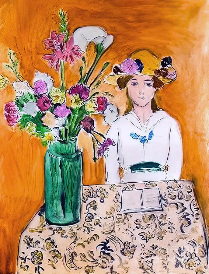 La Ragazza in bianco e il mazzo - Henri Matisse