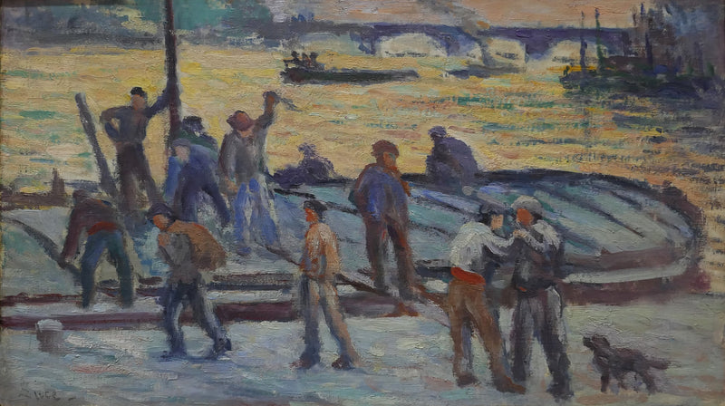 La fine della giornata. Débardeurs de ciment - Maximilien Luce